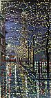 Unknown Artist Chicago Water Tower at Night painting